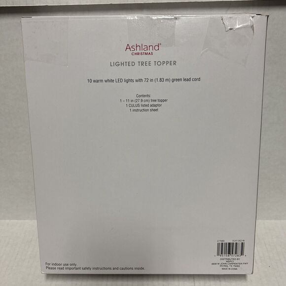 Ashland Christmas Tree Topper Lighted Star - Silver Christmas Tree Topper - Picture 3 of 3